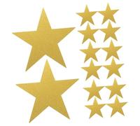 FOYTOKI 80 Pezzi Stelle Glitterate Cinque Punte Decorazioni Colorate per Feste e Lavagne Facili da Attaccare per Compleanni Matrimoni e Natale