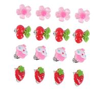 FOYTOKI 8paia Orecchini Clip per Ragazze Clip per Orecchie Fragola e Fiore Orecchini Goccia per Ragazzo Ragazza di Decorazioni per Orecchie Stile Misto Stile Casuale