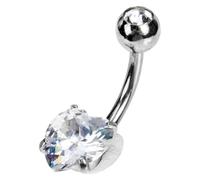 FOYTOKI Anello per Pancia Acciaio Inossidabile con Cuore Zircone Lucido Piercing Donna Elegante e Confortevole per Uso Quotidiano