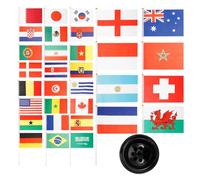 FOYTOKI Bandiere da Tavolo con Design Unico in Plastico Resistente allo Sbiadimento, Decorazione per Scrivania e Festa Mondiale con Struttura a Palo Singolo