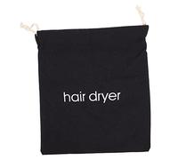 FOYTOKI Borsa Con Coulisse Per Asciugacapelli in Canvas Nera Sacchetto Porta Phon Leggero e Compatto Organizer Viaggio e Casa Con Etichetta Resistente