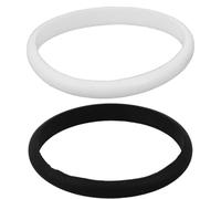 FOYTOKI Braccialetti in Silicone 2 Pezzi per Uomo e Donna Design Classico Nero e Bianco, Facili da Pulire e Stabili, per Corsa e Eventi Hiphop
