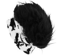 FOYTOKI Cappello Unisex Hip Hop con Parrucca in Maglia Calda e Morbida Cappello Divertente da Festa per Donna e Uomo Design Originale con Effetto Capelli Accessorio Moda Invernale