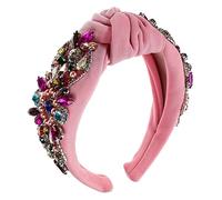FOYTOKI Cerchietto con diamanti e perle Fascia annodata Accessorio per capelli da donna Fasce per capelli per donne Accessori per capelli per ragazze Fascia larga Cerchi per capelli coperti Copricapo