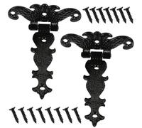 FOYTOKI Cerniere per Cancello in Ferro Nero 2 Pezzi Design Vintage Inciso, Flessibili e Facili da Rimuovere, per Porte e Cancelli di Hotel e Club