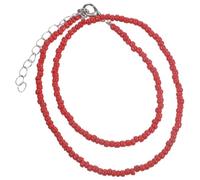 FOYTOKI Collana Girocollo di Perline Boho in Metallo Perline Piccole Rosse, Accessorio Estivo Versatile per Donne e Ragazze per Feste in Spiaggia