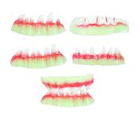FOYTOKI Denti Finti per Halloween 5 Pezzi in PVC Realistici e Luminescenti, Trasformano L'aspetto per Feste e Party a Tema Zombie e Vampiri Stili Multipli