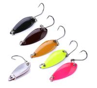 FOYTOKI Esche Artificiali Azione Realistica in Metallo da Pesca 5 Pezzi Gancio Singolo Colore Casuale per Attrezzatura da Pesca in Acqua Dolce Accessori Trota