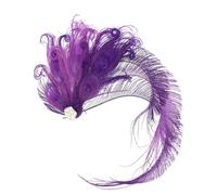 FOYTOKI Fermaglio per Chioma Sposa Piume Porpora e Pietre Decorative, Accessorio Delicato e Facile da Fissare per Matrimonio Elegante e Buona Tenuta