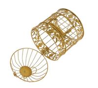 FOYTOKI Gabbia Decorativa Stile Europeo Ornamento Creativo in Ferro Color Oro per Matrimonio e Decorazione Casa per Vetrina e Festa Elegante