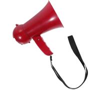 FOYTOKI Megafono Portatile Rosso con Volume Regolabile, Funzione Registrazione e Cinghia da Polso, Altoparlante Megafono Leggero per Feste, Sport e Cheerleader