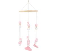 FOYTOKI Mobile per Culla in Legno e Feltro con Palline, Stelle ed Elefante, Decorazione per Cameretta, Favorisce il Riposo la Tensione Manuale