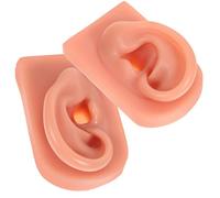 FOYTOKI Modelli in Silicone per Piercing Orecchio Umano, Didattici per Esercitazioni Foratura, Set 2 Orecchie Realistiche in Silicone Color Pelle per Formazione Professionale