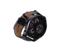 FOYTOKI Orologio da Uomo Quadrante Grande, alla Moda, in Pelle | Calendario e Due Movimenti, Nero per Uso Quotidiano, Comfort al Polso, Stile per Uomini e Amici