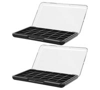 FOYTOKI Palette di ombretti vuote 24 scomparti in PP nero, organizer per prodotti make up, 2 pezzi, pratico per artisti del e vacanze