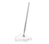 FOYTOKI Penna da Sposa con Base a Cuore in Acrilico e Metallo Argento, Penna Sfera Elegante per Firma Ospiti a Ricevimenti e Cerimonie di Fidanzamento