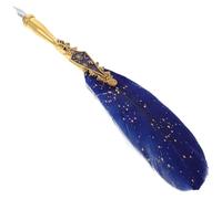 FOYTOKI Penne Calligrafiche Retrò Piuma e Metallo Blu per Pratica | Pennino Calligrafia, Penna Piuma Decorativa, Controllo Stabile, Manutenzione Semplice, Uso Versatile