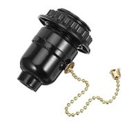 FOYTOKI Portalampada E27 con Interruttore a Tirante Nero, Accessorio per Lampada da Tavolo e Lampada da Parete, Base per Attacco E26/E27