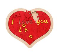 FOYTOKI Puzzle Cuore in Legno Rosso Resistente per Festa degli Innamorati Anniversario Matrimonio Decorazione Romantica Regalo Creativo