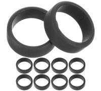 FOYTOKI Set 10 Anelli da Uomo in Silicone Liscio Nero, Anelli Sportivi per Fitness e Outdoor, Design Largo Antiscivolo per Allenamento Forza Presa e Destrezza delle Dita