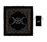 FOYTOKI Set 2 Pezzi Tovaglia per Tarocchi in Velluto Antiscivolo con Borsa Porta Carte, Tessuto Spesso Robusto e Antistatico per Divinazione, Adatto per Uso Domestico e Esterno