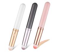 FOYTOKI Set 3 Pennelli Concealer Coperchio Piccolo, Pennello Labbro in Fibra Sintetica e Plastica, Tocca Gentile e Uso Versatile, per Trucco Viso e Correttore