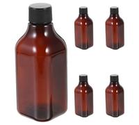 FOYTOKI Set 5 Flaconi da Viaggio 200ml in Plastica con Tappi a Vite in Pp, Bottiglie Ricaricabili Ermetiche per Shampoo, Balsamo e Articoli da Toeletta, per Viaggi, Campeggio e Trasporto