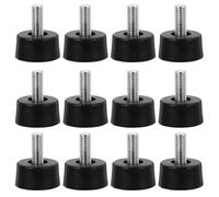 FOYTOKI Set di 20 piedini regolabili a vite in plastica nera M5 X 18 X 13 MM Livellatori per mobili protezioni per pavimento per gambe di sedia e tavolo, adatti per casa e ufficio