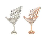 FOYTOKI Spille a Forma di Bicchiere Cocktail Colore Casuale 2 Pezzi in Lega Design Chic e Aspetto Attraente per Decorazione di Compleanni e Abbinamento Borsa o Completo