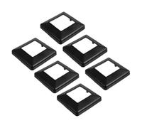 FOYTOKI Split Post Base Cover 6 Pezzi in PVC Nero 8x8cm, Struttura Divisa, nasconde fori viti e resiste ai raggi UV, per Ringhiere e Recinzioni su Terrazze e Scale