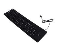 FOYTOKI Tastiera in Silicone Nera 109 Tasti, Sottile e Silenziosa | Cablata Usb, Struttura Semplice Pieghevole, e Resistente ad Acidi e Alcali, Borsa