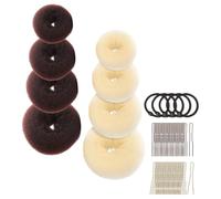 FOYTOKI U-shaped Pins Set, Hair Bun Makers, Small Bun Donut, Ciambella per Chignon Piccola, 1 Set, Nailon e Metallo, per Acconciature Quotidiane