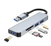 Foyucool Hub USB 3.0, prolunga USB 5 in 1, splitter USB con 1 x USB 3.0, 2 x USB 2.0, 2 x TF/SD Card Reader Porte per PC, laptop, dispositivi tablet