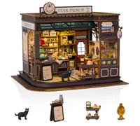 Foyucool Kit fai da te per casa in miniatura, kit per casa delle bambole con luce a LED, mini kit di costruzione per adulti per edifici, decorazioni natalizie per la casa, regali per familiari e amici