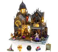 Foyucool Miniature da Costruire per Adulti, Kit Casa delle Bambole in Legno, Diorama con Arredi Completi, Compleanni e Natale, Caffè Magico