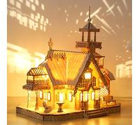 Foyucool Puzzle 3D in Legno Stile Country con Luci LED per Adulti | Kit Creativo DIY da Montare, Gioco Relax, Natale o Compleanni