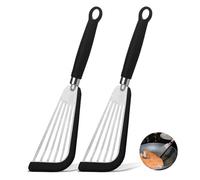Foyucool Spatola Cucina Set di 2, in Silicone, Utensili da Cucina con Manico Resistente al Calore, per Pentole Antiaderenti, Cucinare Pesce, Uova, Bistecca, Pancake