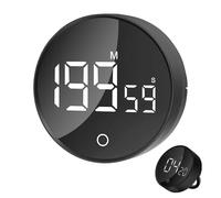 Foyucool Timer Cucina - 199 Minuti, Timer Digitale con Display a LED, 2 in 1 Magnetico e da Appoggio, con Conto Alla Rovescia, 3 Livelli di Volume, per Cucinare, Imparare, Palestra, Nero