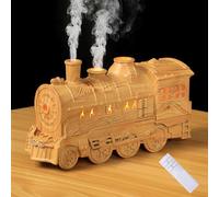 Foyucool Umidificatore a Forma di Treno, 300 ml Diffusore Ambiente con Luce, 4 Modalità Luce e 2 Modalità Spray, Temporizzazione 2H/8H e Telecomando, Diffusore Oli Essenziali per Ambiente, Piante