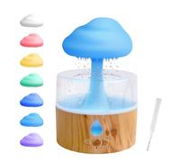 Foyucool Umidificatore a Nuvola di Pioggia, 3 in 1 Umidificatore Ambiente/Diffusore di Oli Essenziali/Luce Notturna a 7 Colori, Simula la Caduta di Gocce di Pioggia, per Dormire, Rilassarsi, Fungo