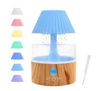 Foyucool Umidificatore a Nuvola di Pioggia, 3 in 1 Umidificatore Ambiente/Diffusore di Oli Essenziali/Luce Notturna a 7 Colori, Simula la Caduta di Gocce di Pioggia, per Dormire, Rilassarsi, Ombrello
