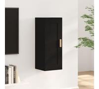 FOZICV 35 x 34 x 90 cm, armadio da parete con 3 scomparti, mobile pensile per TV, mobile da bagno, cucina, soggiorno, camera da letto, credenza, colore nero, versatile e flessibile