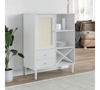 FOZICV Credenza in legno, credenza per camera da letto, soggiorno, bagno o ufficio, decorazione d'interni, design alla moda, bianco, 90 x 40 x 112 cm