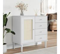 FOZICV Credenza in legno, credenza per camera da letto, soggiorno, bagno o ufficio, decorazione d'interni, design alla moda, bianco, 80 x 40 x 80 cm