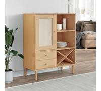 FOZICV Credenza in legno, credenza per camera da letto, soggiorno, bagno o ufficio, decorazione d'interni, design alla moda, marrone, 90 x 40 x 112 cm