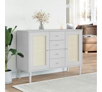 FOZICV Credenza in legno, credenza per soggiorno, camera da letto, bagno o ufficio, decorazione d'interni, design alla moda, bianco, 112 x 40 x 80 cm