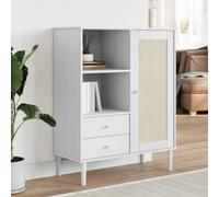 FOZICV Credenza in legno, credenza per soggiorno, camera da letto, bagno o ufficio, decorazione d'interni, design alla moda, bianco, 90 x 40 x 112 cm
