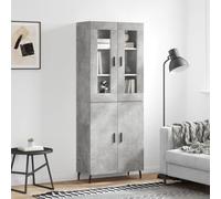 FOZICV Highboard - Armadietto portaoggetti multifunzionale, per interni della cucina, design semplice e pratico, grigio cemento, 69,5 x 34 x 180 cm