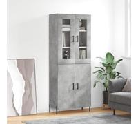 FOZICV Highboard Armadietto portaoggetti multifunzionale, per interni della cucina, design semplice e pratico, grigio cemento, 69,5 x 34 x 180 cm