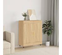 FOZICV Highboard - Armadio multiuso per interni, per camera da letto, soggiorno o bagno, design pratico, in rovere Sonoma, 69,5 x 34 x 90 cm